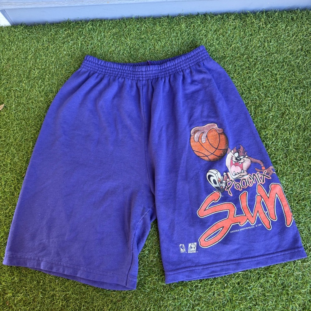Vintage 1995 Phoenix Suns Looney Tunes Taz Shorts Purple USA Line Up Medium